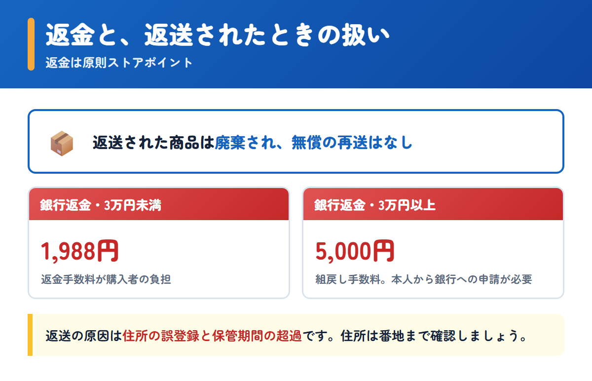 くすりエクスプレスの返金方法と銀行返金にかかる手数料